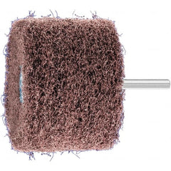 PFERD - 3" Diam x 2" Face Width, Aluminum Oxide Nonwoven Mounted Flap Wheel - 1/4" Shank Mount, 100 Grit, 7,500 Max RPM - Exact Tooling