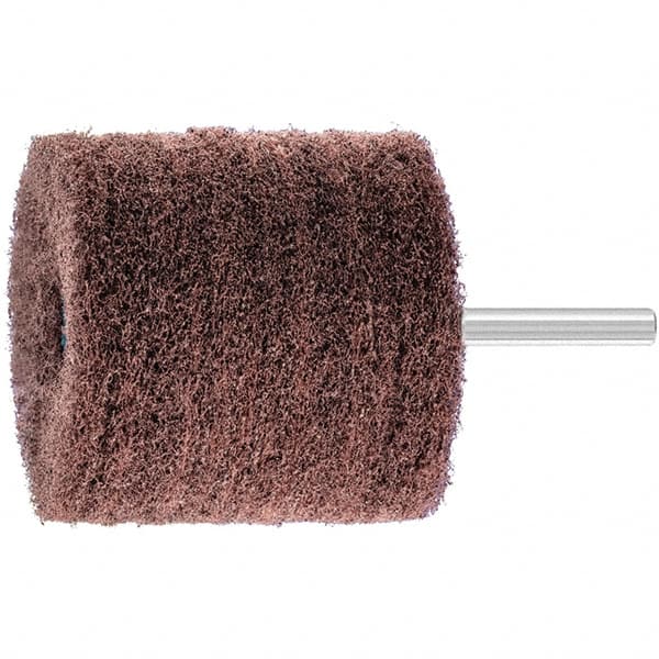 PFERD - 2-3/8" Diam x 2" Face Width, Aluminum Oxide Nonwoven Mounted Flap Wheel - 1/4" Shank Mount, 280 Grit, 7,500 Max RPM - Exact Tooling