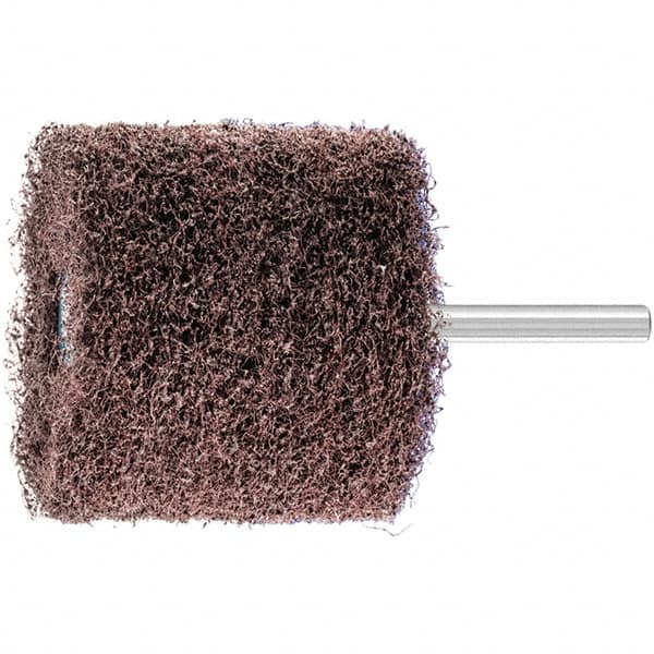 PFERD - 2-3/8" Diam x 2" Face Width, Aluminum Oxide Nonwoven Mounted Flap Wheel - 1/4" Shank Mount, 100 Grit, 10,000 Max RPM - Exact Tooling