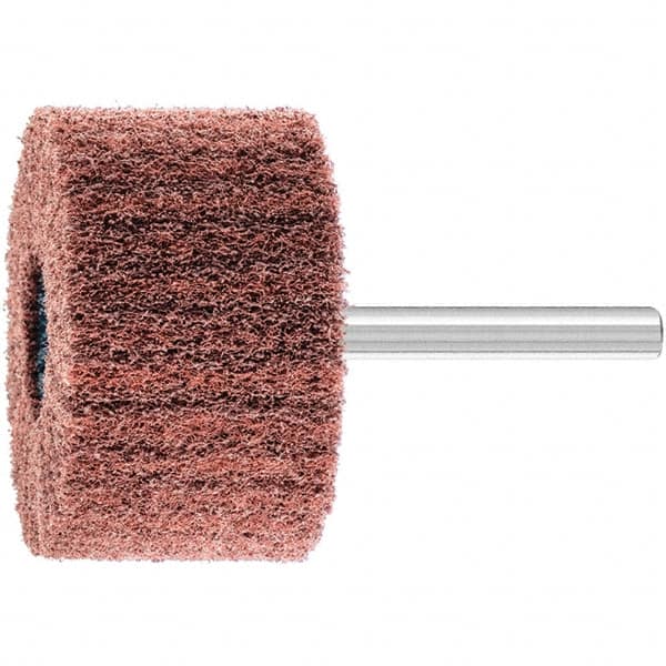 PFERD - 2" Diam x 1-1/4" Face Width, Aluminum Oxide Nonwoven Mounted Flap Wheel - 1/4" Shank Mount, 280 Grit, 12,000 Max RPM - Exact Tooling