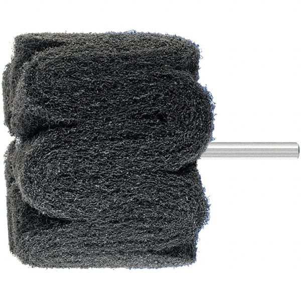 PFERD - 3" Diam x 2" Face Width, Silicon Carbide Nonwoven Mounted Flap Wheel - 1/4" Shank Mount, 280 Grit, 7,500 Max RPM - Exact Tooling