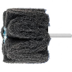 PFERD - 3" Diam x 2" Face Width, Silicon Carbide Nonwoven Mounted Flap Wheel - 1/4" Shank Mount, 100 Grit, 7,500 Max RPM - Exact Tooling