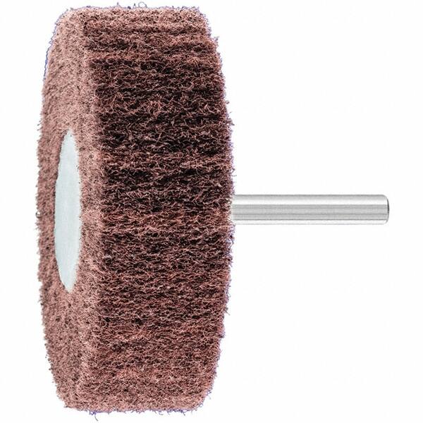 PFERD - 3" Diam x 1" Face Width, Aluminum Oxide Nonwoven Mounted Flap Wheel - 1/4" Shank Mount, 180 Grit, 7,500 Max RPM - Exact Tooling