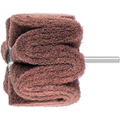 PFERD - 3" Diam x 2" Face Width, Aluminum Oxide Nonwoven Mounted Flap Wheel - 1/4" Shank Mount, 280 Grit, 7,500 Max RPM - Exact Tooling