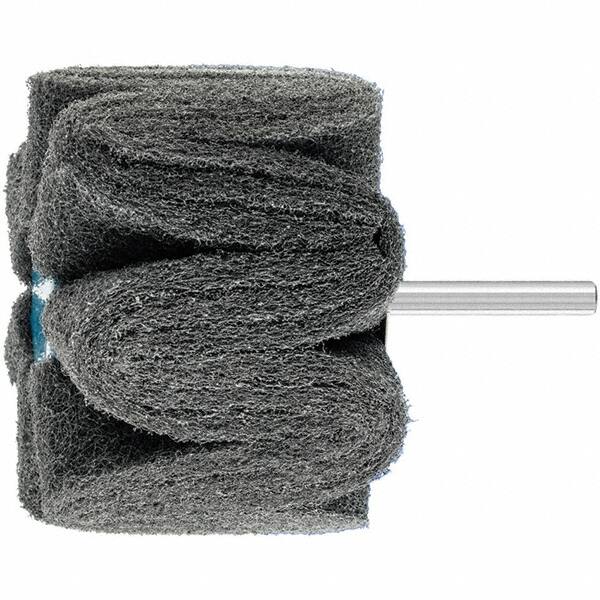 PFERD - 3" Diam x 2" Face Width, Silicon Carbide Nonwoven Mounted Flap Wheel - 1/4" Shank Mount, 180 Grit, 7,500 Max RPM - Exact Tooling