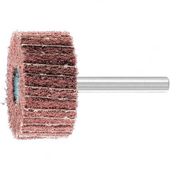 PFERD - 1-1/2" Diam x 3/4" Face Width, Aluminum Oxide Nonwoven Mounted Flap Wheel - 1/4" Shank Mount, 180 Grit, 15,000 Max RPM - Exact Tooling