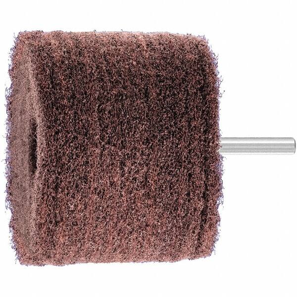 PFERD - 3" Diam x 2" Face Width, Aluminum Oxide Nonwoven Mounted Flap Wheel - 1/4" Shank Mount, 280 Grit, 7,500 Max RPM - Exact Tooling