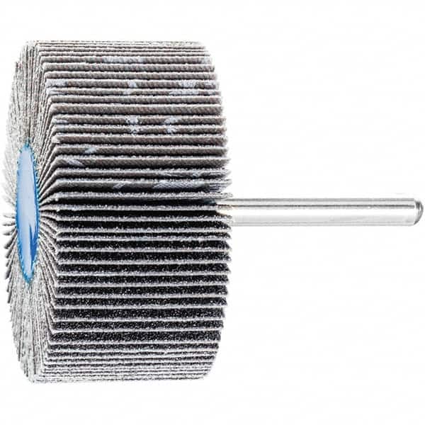 PFERD - 2" Diam x 1" Face Width, Silicon Carbide Coated Mounted Flap Wheel - 1/4" Shank Mount, 80 Grit, 23,000 Max RPM - Exact Tooling