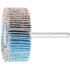 PFERD - 2" Diam x 1" Face Width, Aluminum Oxide Coated Mounted Flap Wheel - 1/4" Shank Mount, 60 Grit, 23,000 Max RPM - Exact Tooling