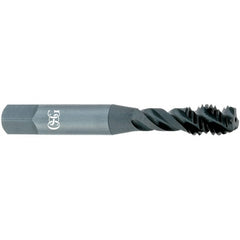 OSG - #10-32 UNF 3 Flute 2B Modified Bottoming Spiral Flute Tap - Vanadium High Speed Steel, TiCN Finish, 2-3/8" OAL, Right Hand Flute, Right Hand Thread, H3, Series EXOTAP VA3 - Exact Tooling