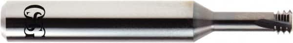 OSG - #1-72 UNF, 0.055" Cutting Diam, 3 Flute, Solid Carbide Helical Flute Thread Mill - External Thread, 0.016" LOC, 1/8" Shank Diam - Exact Tooling