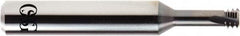 OSG - #1-72 UNF, 0.055" Cutting Diam, 3 Flute, Solid Carbide Helical Flute Thread Mill - External Thread, 0.016" LOC, 1/8" Shank Diam - Exact Tooling