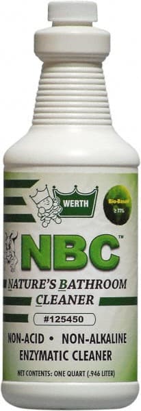 Werth Sanitary Supply - 1 qt Bottle Gel Bathroom Cleaner - Fresh Scent, Nonacidic, Bathroom Surfaces, Bio-Enzymatically Degrades Odor Source & Restroom Floors - Exact Tooling