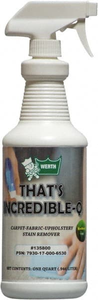 Werth Sanitary Supply - 1 Qt Plastic Bottle Carpet Cleaner - Coconut Breeze Scent, Use on Carpet Cleaning - Exact Tooling