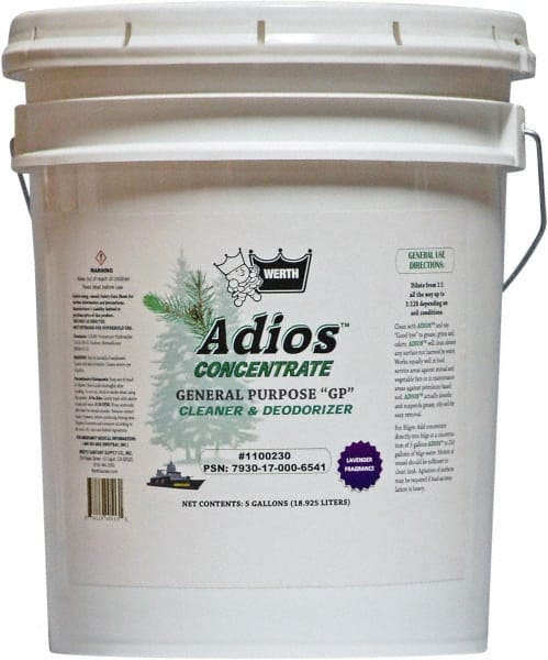Werth Sanitary Supply - 5 Gal Bucket Cleaner/Degreaser - Liquid, Biodegradable Cleaner & Degreaser, Butyl-Free, Phosphate-Free, Water-Based, No VOC, Lavender - Exact Tooling