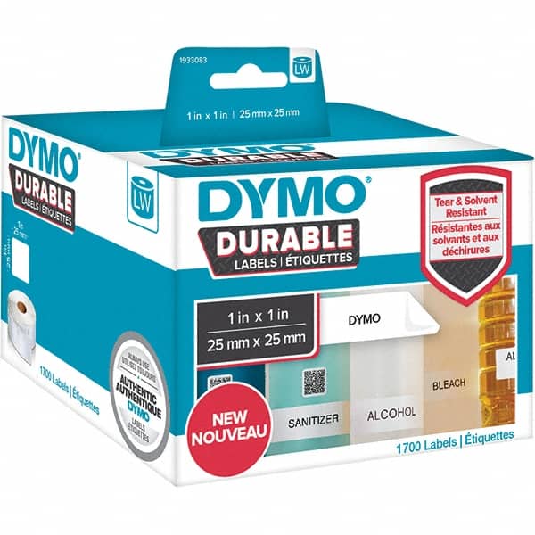 Dymo - Labels, Ribbons & Tapes Type: Durable Square Labels Color: White - Exact Tooling