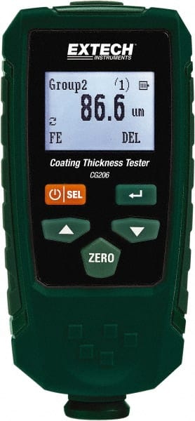 Extech - 0 to 53 mil LCD Coating Thickness Gage - For Use with Ferrous/Nonferrous Coatings - Exact Tooling
