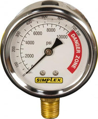 TK Simplex - Hydraulic Pressure Gages & Adapters Type: Liquid-Filled Gauge Pressure Rating: 0 - 10000 - Exact Tooling