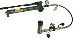 TK Simplex - Manual Pump & Cylinder Sets Load Capacity (Ton): 10 Includes: Cylinder; 2-Speed Pump; 6' Hose; Calibrated Gauge w/Gauge Adaptor - Exact Tooling