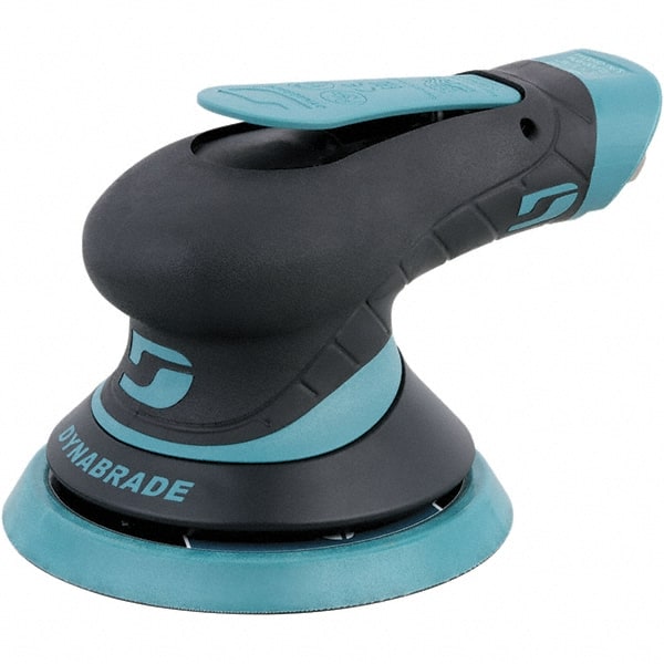 Dynabrade - 12,000 RPM, 12,000 OPM, 19 CFM Air Consumption, 90 psi Air Pressure, Random Air Orbital Sander - Round Pad, Adhesive/PSA Backing, 1/4 NPT Inlet - Exact Tooling