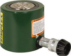 TK Simplex - 2-3/8" Stroke, 50 Ton Portable Hydraulic Low Profile Cylinder - 9.62 Sq In Effective Area, 22.8 Cu In Oil Capacity, 4.81 to 7.19" High, 2-3/4" Plunger Diam, 10,000 Max psi - Exact Tooling