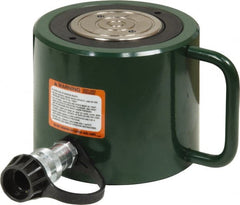 TK Simplex - 2-1/4" Stroke, 100 Ton Portable Hydraulic Low Profile Cylinder - 19.63 Sq In Effective Area, 44.2 Cu In Oil Capacity, 5.56 to 7.81" High, 3-5/8" Plunger Diam, 10,000 Max psi - Exact Tooling