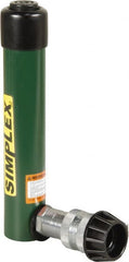 TK Simplex - 5-1/8" Stroke, 5 Ton Portable Hydraulic Single Acting Cylinder - 0.99 Sq In Effective Area, 4.97 Cu In Oil Capacity, 8.52 to 13.65" High, 1" Cyl Bore Diam, 1-1/8" Plunger Diam, 10,000 Max psi - Exact Tooling