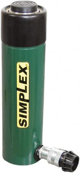 TK Simplex - 8-3/16" Stroke, 25 Ton Portable Hydraulic Single Acting Cylinder - 5.16 Sq In Effective Area, 42.55 Cu In Oil Capacity, 12.75 to 20.94" High, 2.25" Cyl Bore Diam, 2-9/16" Plunger Diam, 10,000 Max psi - Exact Tooling