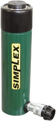TK Simplex - 8-3/16" Stroke, 25 Ton Portable Hydraulic Single Acting Cylinder - 5.16 Sq In Effective Area, 42.55 Cu In Oil Capacity, 12.75 to 20.94" High, 2.25" Cyl Bore Diam, 2-9/16" Plunger Diam, 10,000 Max psi - Exact Tooling