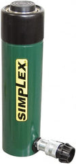 TK Simplex - 1" Stroke, 25 Ton Portable Hydraulic Single Acting Cylinder - 5.16 Sq In Effective Area, 5.16 Cu In Oil Capacity, 5.5 to 6.5" High, 2.25" Cyl Bore Diam, 2-9/16" Plunger Diam, 10,000 Max psi - Exact Tooling
