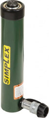 TK Simplex - 10-3/8" Stroke, 15 Ton Portable Hydraulic Single Acting Cylinder - 3.14 Sq In Effective Area, 31.4 Cu In Oil Capacity, 14.69 to 25.07" High, 1.63" Cyl Bore Diam, 2" Plunger Diam, 10,000 Max psi - Exact Tooling
