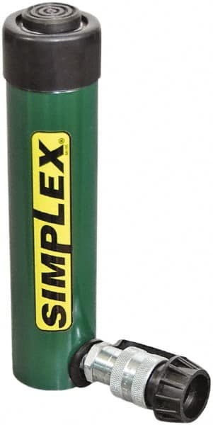 TK Simplex - 4-3/16" Stroke, 10 Ton Portable Hydraulic Single Acting Cylinder - 2.24 Sq In Effective Area, 9.2 Cu In Oil Capacity, 6.78 to 10.97" High, 1.5" Cyl Bore Diam, 1.69" Plunger Diam, 10,000 Max psi - Exact Tooling