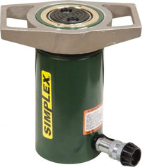 TK Simplex - 10-1/4" Stroke, 100 Ton Portable Hydraulic Single Acting Cylinder - 20.63 Sq In Effective Area, 212 Cu In Oil Capacity, 17.69 to 27.94" High, 4.13" Cyl Bore Diam, 5-1/8" Plunger Diam, 10,000 Max psi - Exact Tooling