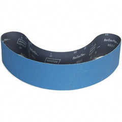 Norton - 4" Wide x 59" OAL, 40 Grit, Zirconia Alumina Abrasive Belt - Zirconia Alumina, Coated, Y Weighted Cloth Backing - Exact Tooling