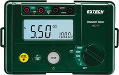 Extech - Digital LCD Display, 0.002 Megohm Electrical Insulation Resistance Tester & Megohmmeter - 1,000 Volt Max Test Voltage, Powered by AA Battery - Exact Tooling
