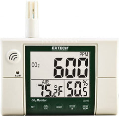 Extech - Visual, Audible Alarm, LCD Display, Indoor Air Quality Monitor - Monitors Carbon Dioxide - Exact Tooling