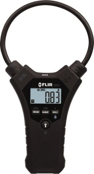 FLIR - CM55, CAT IV, Digital True RMS Wireless Clamp Meter with 10" Flex Jaws - 3000 AC Amps, Measures Current - Exact Tooling