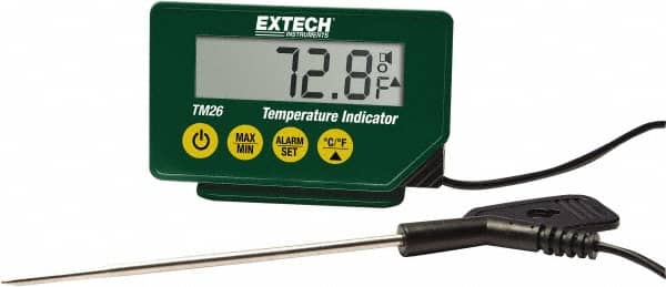 Extech - -40 to 392°F Waterproof Digital Thermometer - LCD Display, Stainless Steel Probe Sensor, CR-2032 Power - Exact Tooling
