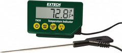 Extech - -40 to 392°F Waterproof Digital Thermometer - LCD Display, Stainless Steel Probe Sensor, CR-2032 Power - Exact Tooling