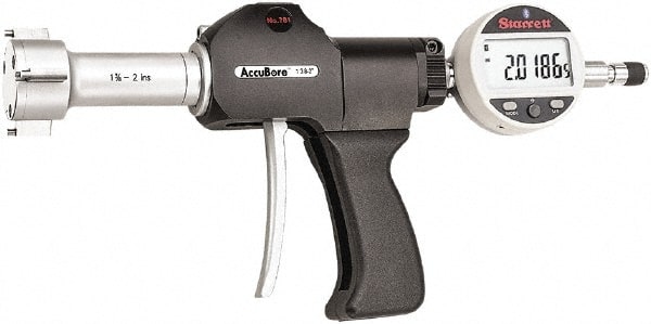 Starrett - Electronic Bore Gages Type: Pistol Grip Electronic Bore Gage Minimum Measurement (Decimal Inch): 1.3750 - Exact Tooling