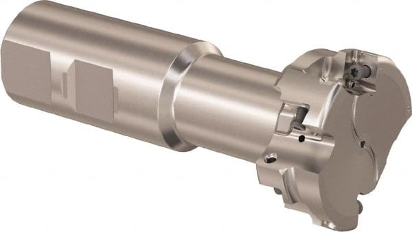 Seco - 50mm Cutting Diam 21mm Cutting Width, 6 Cutter Inserts, 32mm Shank Diam, Indexable T-Slot Cutter - Insert Style LNK. 08.., 120mm OAL, 2 Flutes - Exact Tooling