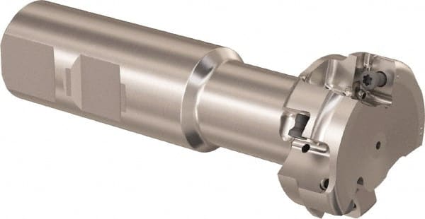 Seco - 40mm Cutting Diam 17.91mm Cutting Width, 5 Cutter Inserts, 25mm Shank Diam, Indexable T-Slot Cutter - Insert Style LNK. 08.., 105mm OAL, 2 Flutes - Exact Tooling