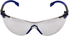 3M - Gray Lenses, Frameless Safety Glasses - Anti-Fog, Blue Frame, Size Universal, Wrap Around - Exact Tooling