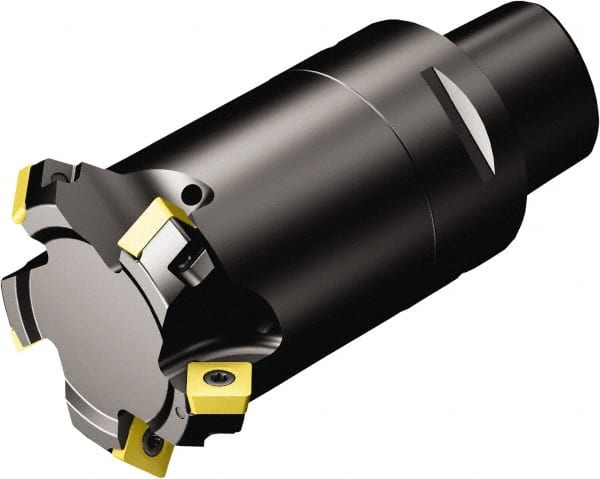 Sandvik Coromant - 40.5mm Cut Diam, 40mm Arbor Hole, 5.47mm Max Depth of Cut, 45° Indexable Chamfer & Angle Face Mill - 5 Inserts, 495-09T3M-XL Insert, Right Hand Cut, Through Coolant, Series CoroMill 495 - Exact Tooling