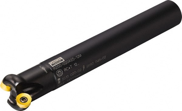 Sandvik Coromant - 3 Inserts, 1.1024" Cutter Diam, 0.2362" Max Depth of Cut, Indexable High-Feed Face Mill - R200..Axx Toolholder, RCKT 12 04 M0 Inserts, Series CoroMill 200 - Exact Tooling