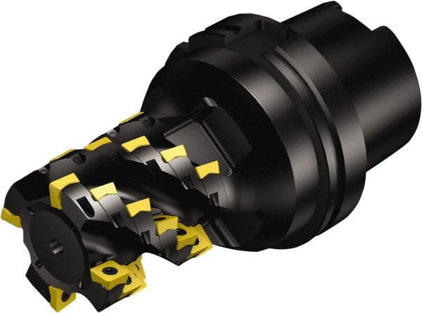 Sandvik Coromant - 80mm Cut Diam, 125mm Arbor Diam, 84mm Max Depth of Cut, Indexable Square-Shoulder Face Mill - 225mm High, 690-140608M-E-SL & 690-140610M-P-SL Insert Compatibility, Through Coolant, Series CoroMill 690 - Exact Tooling