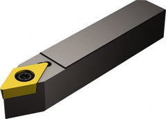Sandvik Coromant - QS-SDNC, Neutral Cut, 27.50° Lead Angle, 16mm Shank Height x 16mm Shank Width, Neutral Rake Indexable Turning Toolholder - 70mm OAL, DCMT 11 T3 08 Insert Compatibility, Series CoroTurn 107 - Exact Tooling