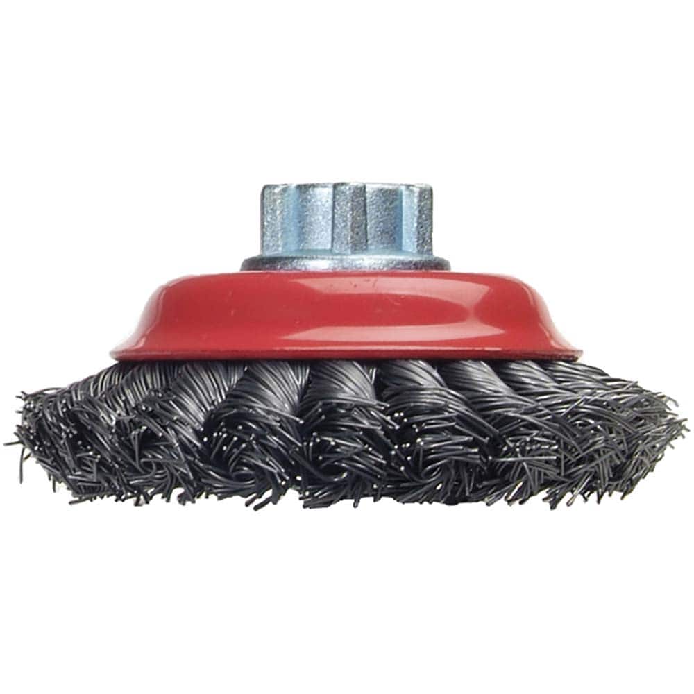 Norton - 5" Diam 5/8-11 Threaded Arbor Carbon Steel Fill Cup Brush - Exact Tooling