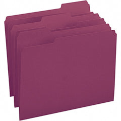 SMEAD - 11-5/8 x 9-1/2", Letter Size, Maroon, File Folders with Top Tab - 11 Point Stock, Assorted Tab Cut Location - Exact Tooling