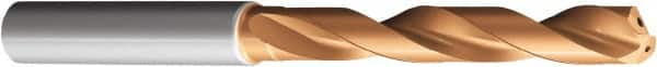 Sandvik Coromant - 9.5mm 140° Solid Carbide Jobber Drill - TiAlN Finish, Right Hand Cut, Cylindrical Shank, 103mm OAL - Exact Tooling